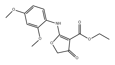 3-Furancarboxylic acid, 2-[(2,4-dimethoxyphenyl)amino]-4,5-dihydro-4-oxo-, ethyl ester Struktur