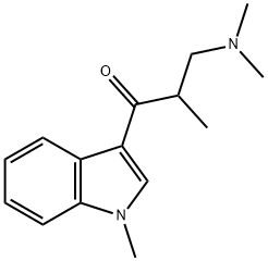 3-(Dimethylamino)-2-methyl-1-(1-methyl-1H-indol-3-yl)propan-1-one Structure