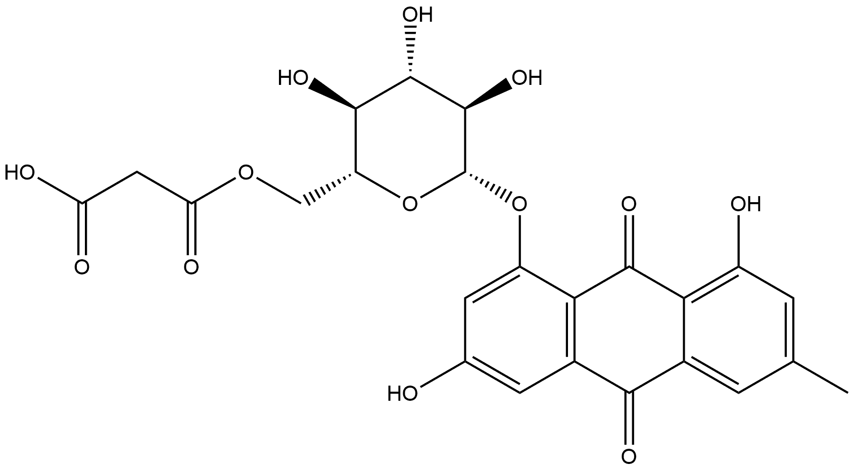 Emodin 8-O-β-D-(6’-O-Malonylglucoside) Structure