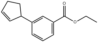 Benzoic acid, 3-(2-cyclopenten-1-yl)-, ethyl ester Struktur