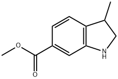 3-Methyl-2,3-dihydro-1H-indole-6-carboxylic acid methyl ester 结构式