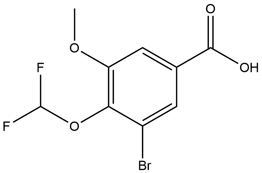 3-Bromo-4-(difluoromethoxy)-5-methoxybenzoic acid Structure