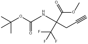 4-Pentynoic acid, 2-[[(1,1-dimethylethoxy)carbonyl]amino]-2-(trifluoromethyl)-, methyl ester Struktur