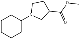 3-Pyrrolidinecarboxylic acid, 1-cyclohexyl-, methyl ester 化学構造式