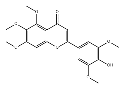 4H-1-Benzopyran-4-one, 2-(4-hydroxy-3,5-dimethoxyphenyl)-5,6,7-trimethoxy- Structure