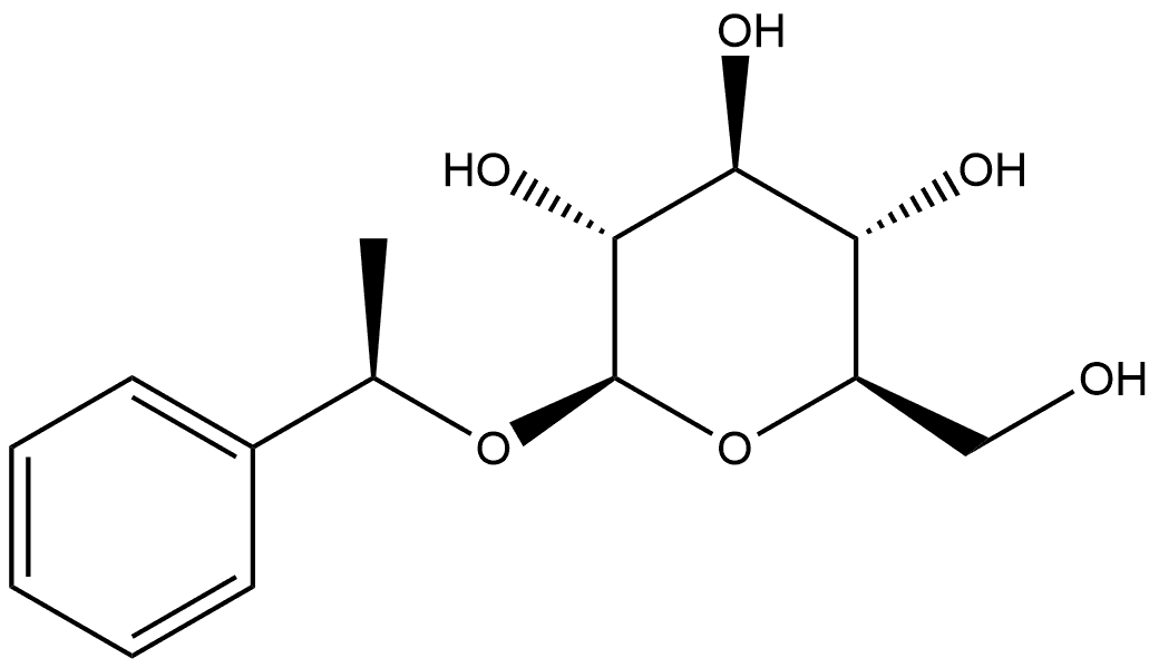 1-苯基乙基 BETA-D-吡喃葡萄糖苷, 93199-03-2, 结构式