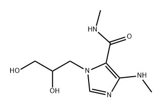 1-(2,3-dihydroxypropyl)-N-methyl-4-(methylamino)-1H-Imidazole-5-carboxamide 化学構造式