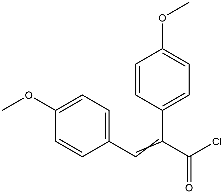 Benzeneacetyl chloride, 4-methoxy-α-[(4-methoxyphenyl)methylene]- Structure