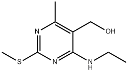 5-Pyrimidinemethanol, 4-(ethylamino)-6-methyl-2-(methylthio)- Struktur