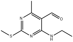 5-Pyrimidinecarboxaldehyde, 4-(ethylamino)-6-methyl-2-(methylthio)-,934493-90-0,结构式