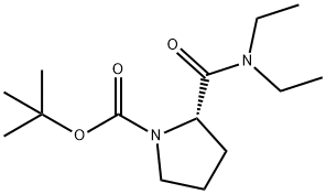 1-Pyrrolidinecarboxylic acid, 2-[(diethylamino)carbonyl]-, 1,1-dimethylethyl ester, (2S)- 化学構造式