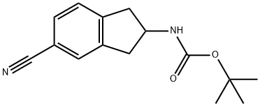 Carbamic acid, N-(5-cyano-2,3-dihydro-1H-inden-2-yl)-, 1,1-dimethylethyl ester Structure