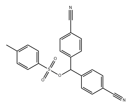 Benzonitrile, 4,4'-[[[(4-methylphenyl)sulfonyl]oxy]methylene]bis- 化学構造式