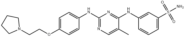 Benzenesulfonamide, 3-[[5-methyl-2-[[4-[2-(1-pyrrolidinyl)ethoxy]phenyl]amino]-4-pyrimidinyl]amino]- Structure