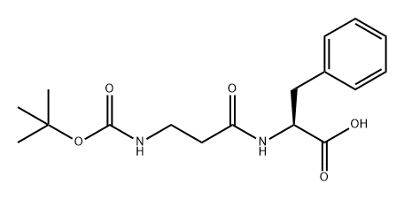 L-Phenylalanine, N-[3-[[(1,1-dimethylethoxy)carbonyl]amino]-1-oxopropyl]- 化学構造式