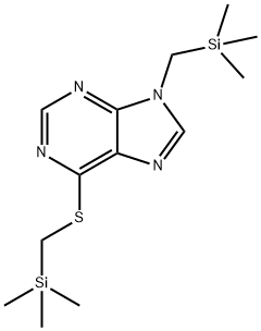 9-((Trimethylsilyl)methyl)-6-(((trimethylsilyl)methyl)thio)-9H-purine Struktur