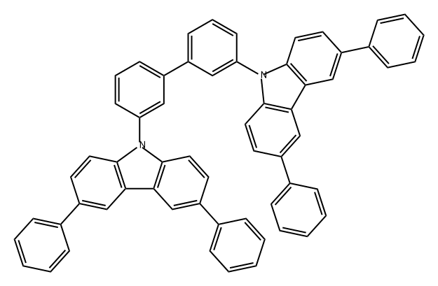 9H-Carbazole, 9,9'-[1,1'-biphenyl]-3,3'-diylbis[3,6-diphenyl- Structure