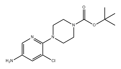 1-Piperazinecarboxylic acid, 4-(5-amino-3-chloro-2-pyridinyl)-, 1,1-dimethylethyl ester,936368-57-9,结构式