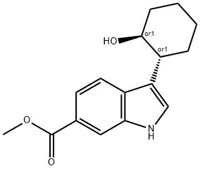 1H-Indole-6-carboxylic acid, 3-[(1R,2S)-2-hydroxycyclohexyl]-, methyl ester, rel- Structure