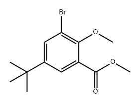 Benzoic acid, 3-bromo-5-(1,1-dimethylethyl)-2-methoxy-, methyl ester Struktur