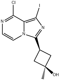 Cyclobutanol, 3-(8-chloro-1-iodoimidazo[1,5-a]pyrazin-3-yl)-1-methyl-, cis- Structure