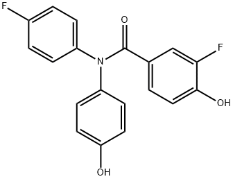 Benzamide, 3-fluoro-N-(4-fluorophenyl)-4-hydroxy-N-(4-hydroxyphenyl)- Struktur