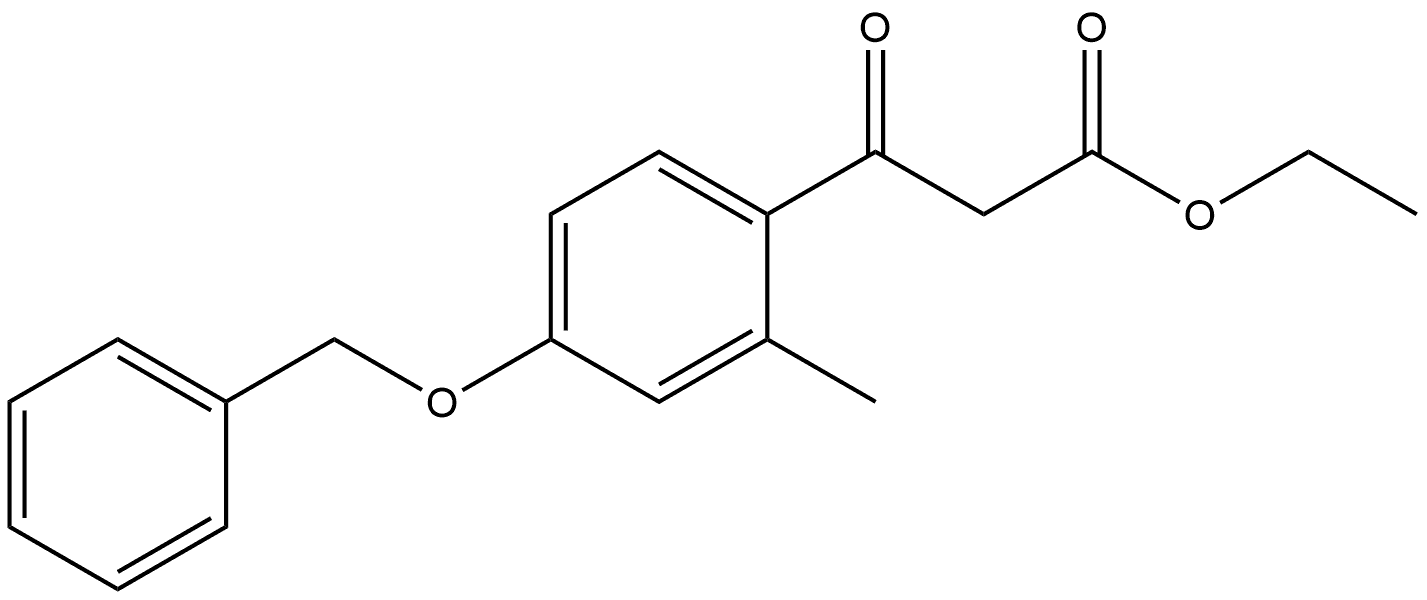 Benzenepropanoic acid, 2-methyl-β-oxo-4-(phenylmethoxy)-, ethyl ester Struktur