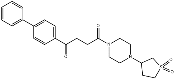 1,4-Butanedione, 1-[1,1'-biphenyl]-4-yl-4-[4-(tetrahydro-1,1-dioxido-3-thienyl)-1-piperazinyl]- Structure