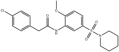 Benzeneacetamide, 4-chloro-N-[2-methoxy-5-(1-piperidinylsulfonyl)phenyl]-|2-(4-氯苯基)-N-(2-甲氧基-5-哌啶-1-基磺酰基苯基)乙酰胺