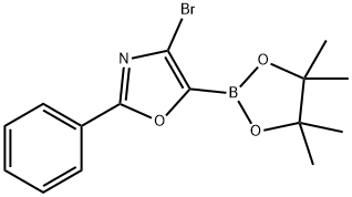 Oxazole, 4-bromo-2-phenyl-5-(4,4,5,5-tetramethyl-1,3,2-dioxaborolan-2-yl)- Structure