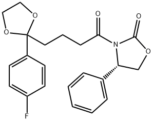 2-Oxazolidinone, 3-[4-[2-(4-fluorophenyl)-1,3-dioxolan-2-yl]-1-oxobutyl]-4-phenyl-, (4S)- Structure