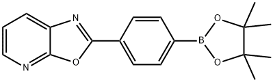 2-[4-(4,4,5,5-四甲基-1,3,2-二氧杂硼烷-2-基)-苯基]-恶唑并[5,4-B]吡啶 结构式