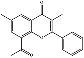 4H-1-Benzopyran-4-one, 8-acetyl-3,6-dimethyl-2-phenyl- 化学構造式