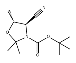 3-Oxazolidinecarboxylic acid, 4-cyano-2,2,5-trimethyl-, 1,1-dimethylethyl ester, (4R,5R)- Structure