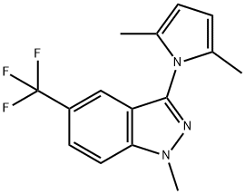 1H-Indazole, 3-(2,5-dimethyl-1H-pyrrol-1-yl)-1-methyl-5-(trifluoromethyl)-,943247-23-2,结构式