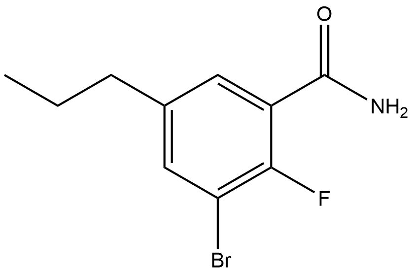 3-Bromo-2-fluoro-5-propylbenzamide Structure
