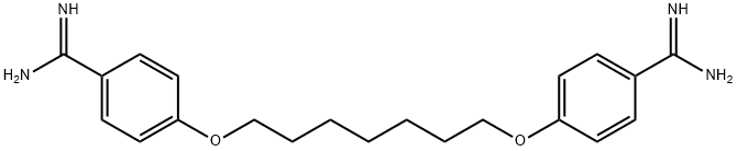 4-[7-(4-carbamimidoylphenoxy)heptoxy]benzenecarboximidamide Struktur