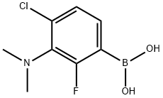 4-氯-3-(二甲氨基)-2-氟苯硼酸 结构式