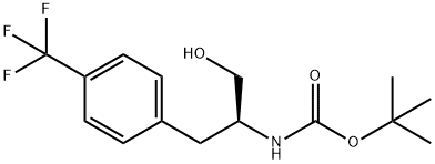 (S)-TERT-BUTYL 1-HYDROXY-3-(4-(TRIFLUOROMETHYL)PHENYL)PROPAN-2-YLCARBAMATE., 944470-71-7, 结构式