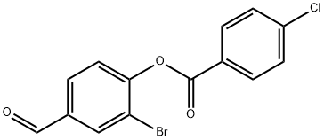 2-bromo-4-formylphenyl 4-chlorobenzoate 化学構造式
