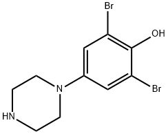 2,6-二溴-4-(哌嗪-1-基)苯酚 结构式