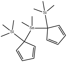 Stannane, dimethylbis[1-(trimethylsilyl)-2,4-cyclopentadien-1-yl]- Structure