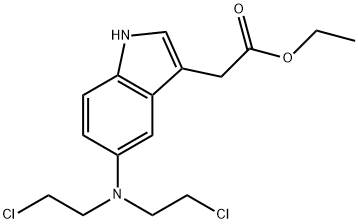 Ethyl 2-(5-(bis(2-chloroethyl)amino)-1H-indol-3-yl)acetate 化学構造式