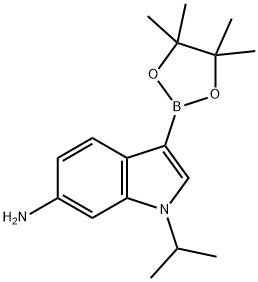 1H-Indol-6-amine, 1-(1-methylethyl)-3-(4,4,5,5-tetramethyl-1,3,2-dioxaborolan-2-yl)-|1-异丙基-3-(4,4,5,5-四甲基-1,3,2-二氧硼杂环戊烷-2-基)-1H-吲哚-6-胺