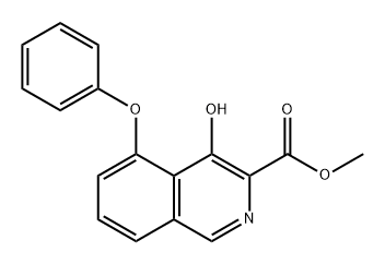 3-Isoquinolinecarboxylic acid, 4-hydroxy-5-phenoxy-, methyl ester 化学構造式