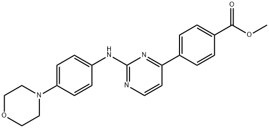 Benzoic acid, 4-[2-[[4-(4-morpholinyl)phenyl]amino]-4-pyrimidinyl]-, methyl ester Structure