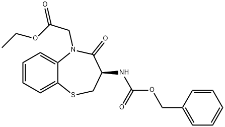 1,5-Benzothiazepine-5(2H)-acetic acid, 3,4-dihydro-4-oxo-3-[[(phenylmethoxy)carbonyl]amino]-, ethyl ester, (3R)-