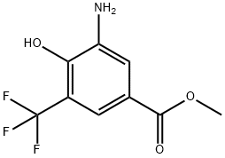 Benzoic acid, 3-amino-4-hydroxy-5-(trifluoromethyl)-, methyl ester 化学構造式