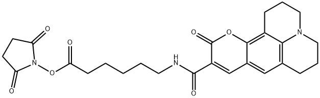 Coumarin 343 X NHS ester 化学構造式