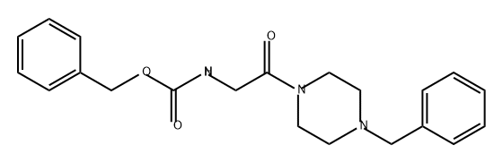 Carbamic acid, N-[2-oxo-2-[4-(phenylmethyl)-1-piperazinyl]ethyl]-, phenylmethyl ester Structure